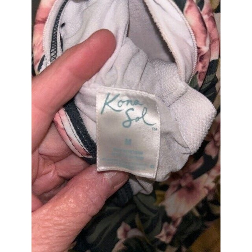 Kona Sol Swimsuit Womens Size M Flora Double Flounce Ruffle Front One Piece EUC - Picture 4 of 4